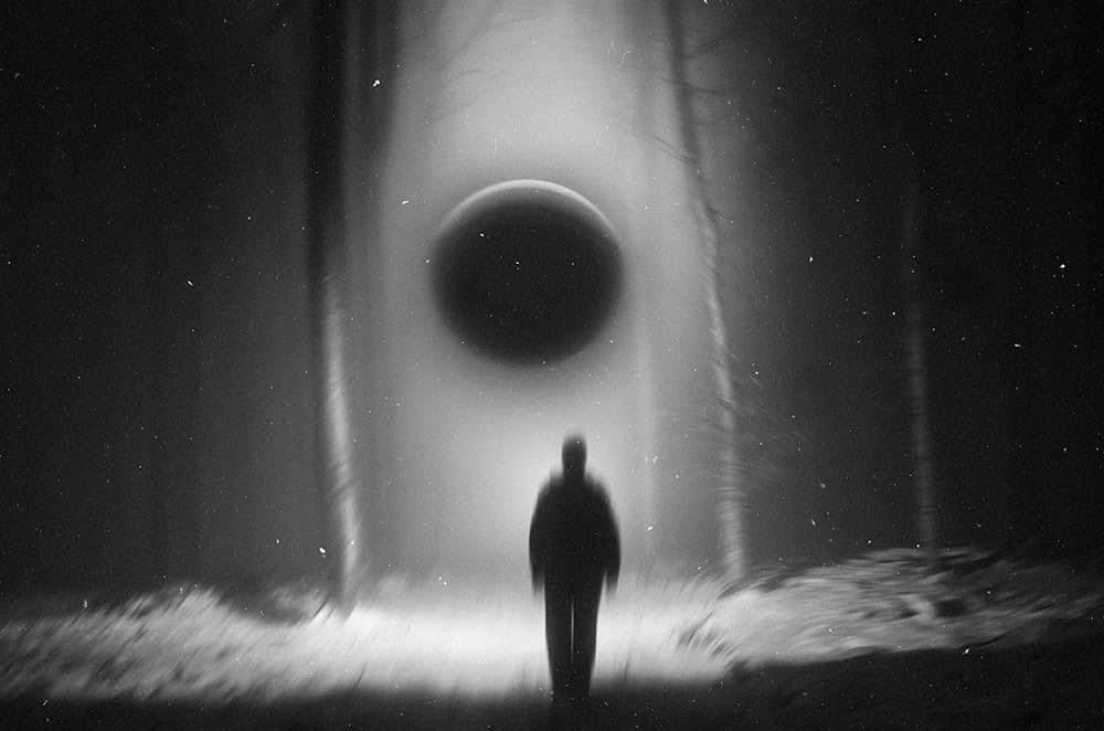 Solitary Figure Dark Planet by PhotoCosma — canvas wall art