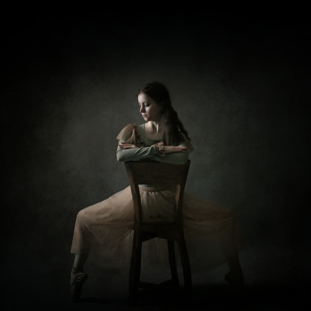 Pensive Ballerina by Moein Hasheminasab — canvas wall art