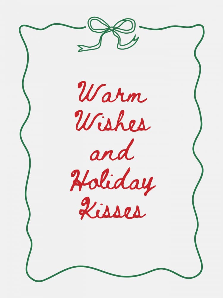 Warm Wishes Holiday Kisses by Jolly and Dash — canvas wall art