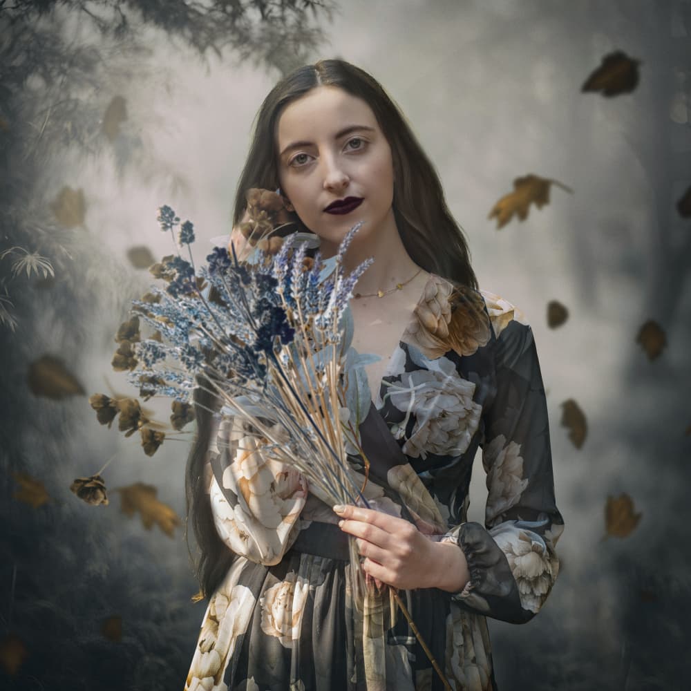 Autumn Woman with Lavender by Ewa Całkosińska-Kajzer — canvas wall art