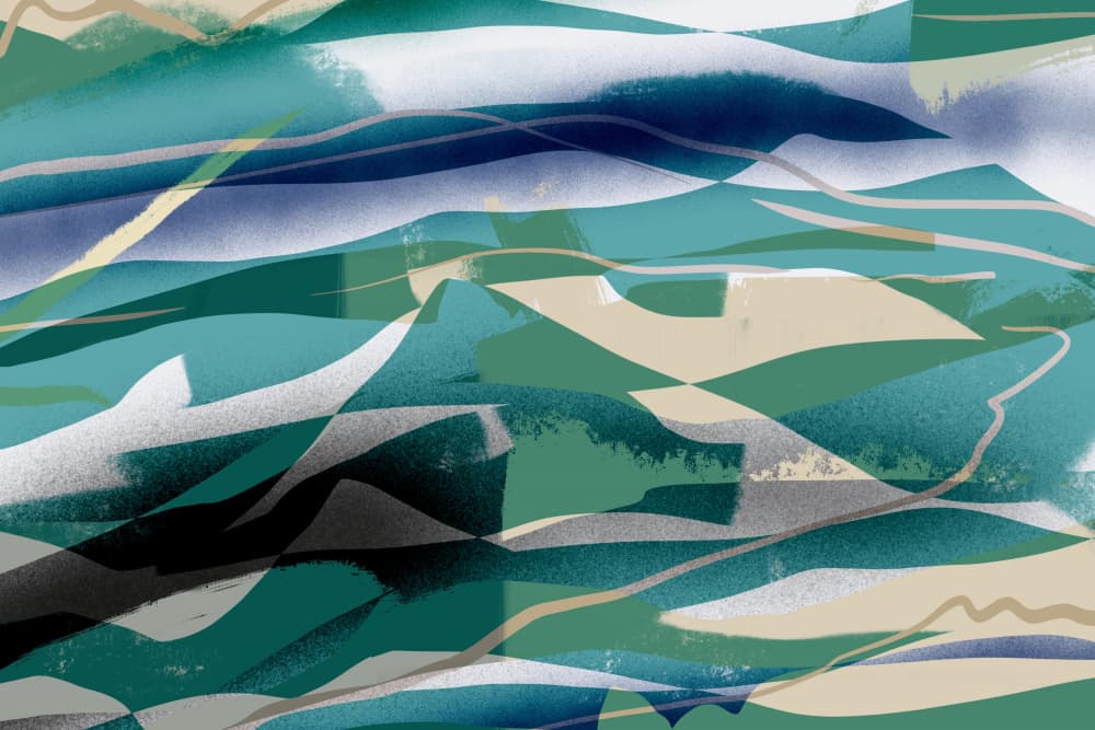 Layered Mountain Landscape by Little Dean — canvas wall art