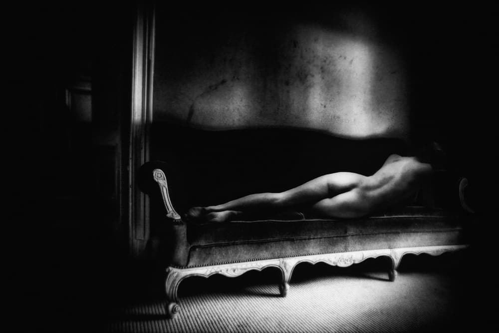 Reclining Nude On Couch by Holger Droste — canvas wall art