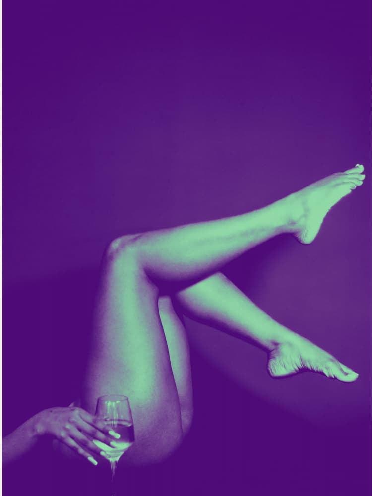 Sensual Legs With Wine by Marianne Bassil — canvas wall art
