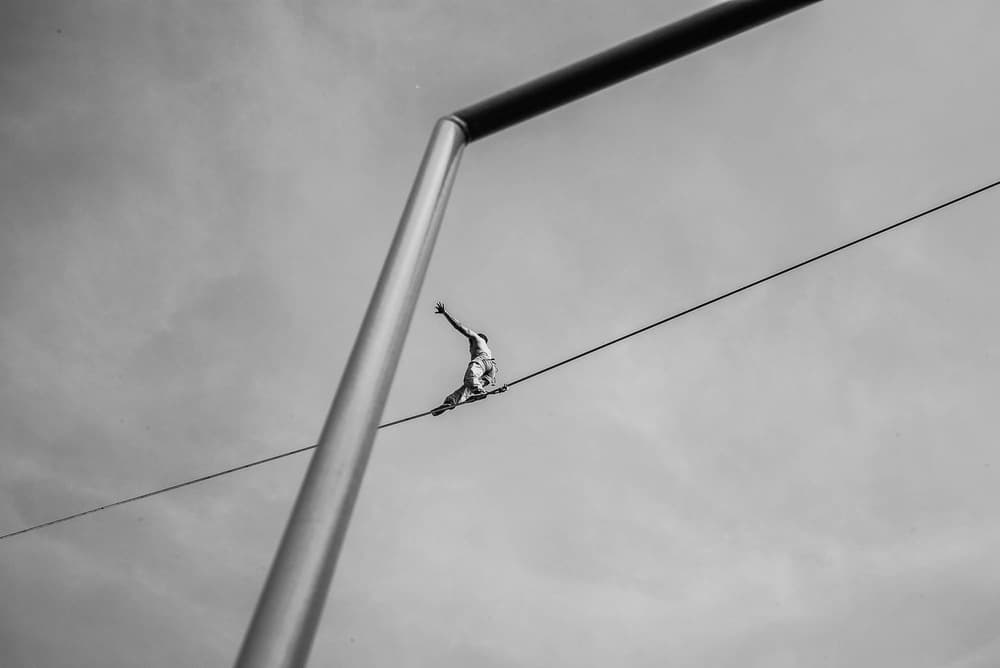 High Wire Balance by Alessandro L.  Rocchi — canvas wall art