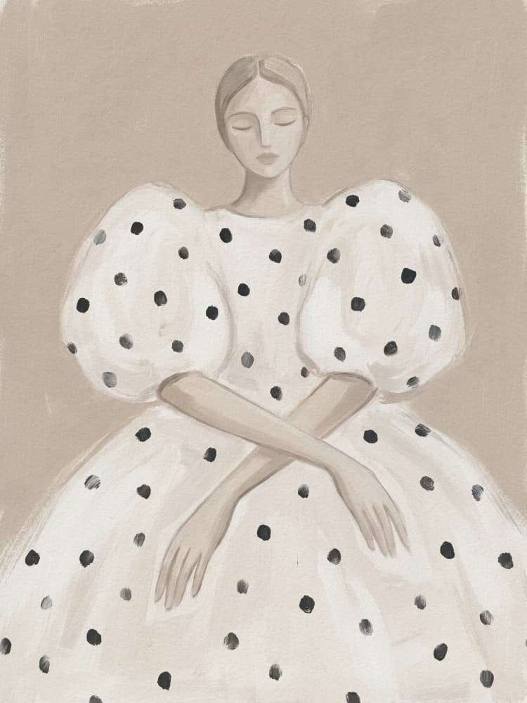 Graceful Polka Dot Lady by Andreas Magnusson — canvas wall art
