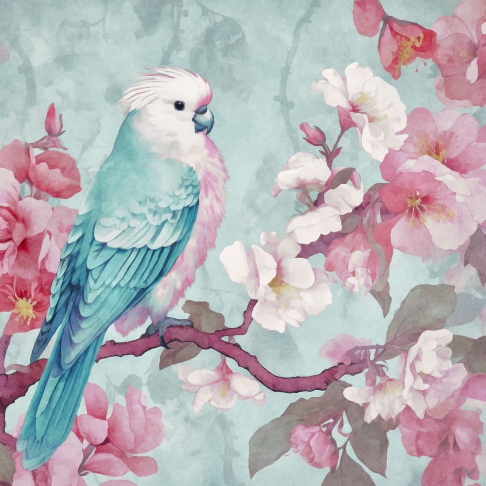 Sakura Spring Bird by Andrea Haase — canvas wall art