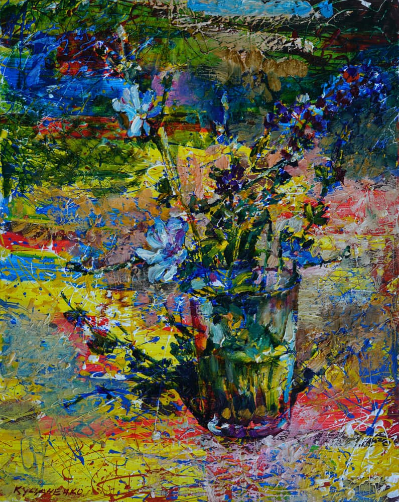 Vibrant Abstract Still Life by Andrii Kutsachenko — canvas wall art