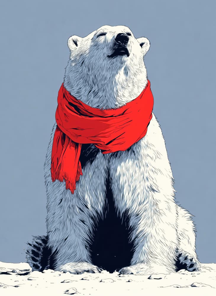 Cozy Arctic Bear by Justyna Jaszke — canvas wall art