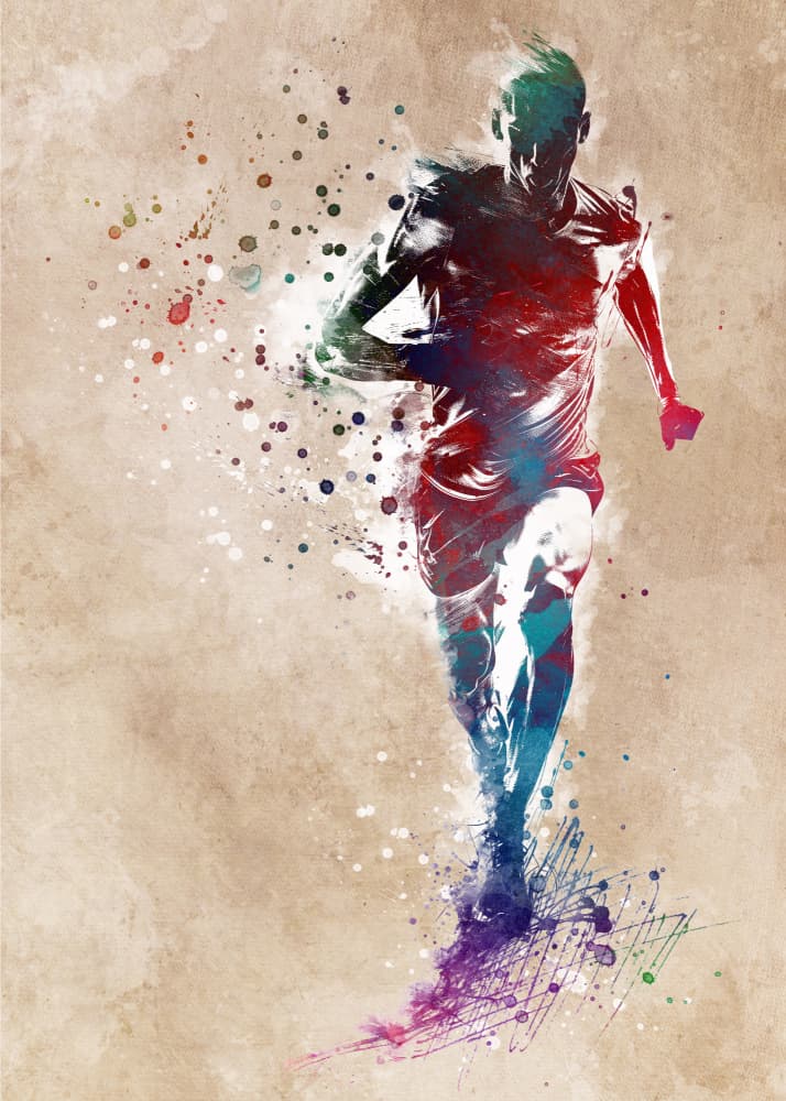 Energetic Watercolor Runner by Justyna Jaszke — canvas wall art