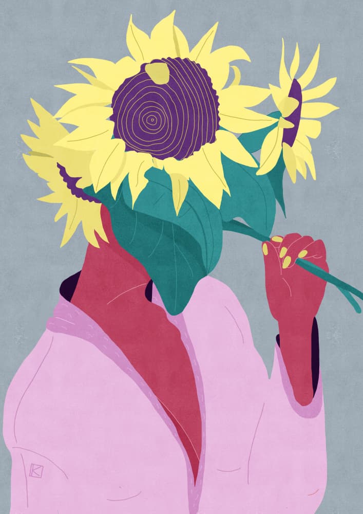 Floral Head Serenity by Sylwia Kubus — canvas wall art