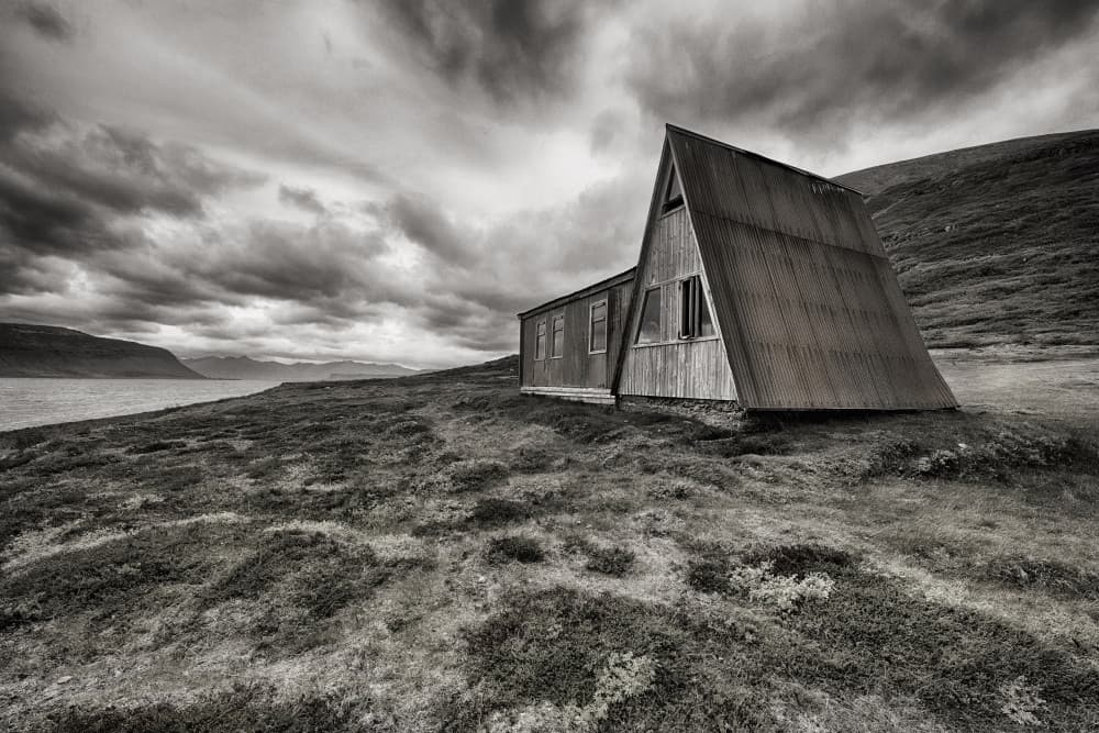 Dramatic Fjord Cabin by Þorsteinn H. Ingibergsson — canvas wall art