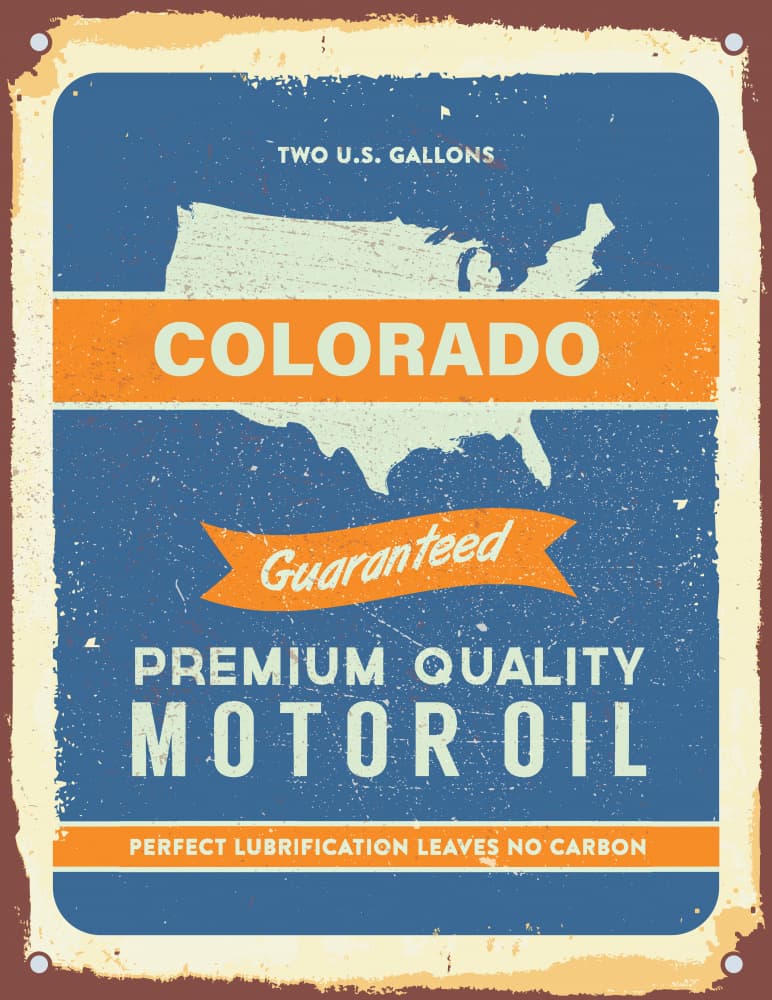 Vintage Colorado Motor Oil by Fadil Roze — canvas wall art