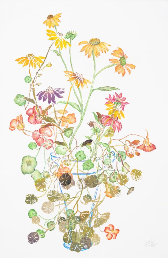 Colorful Wildflower Vase by Mette Rix — canvas wall art