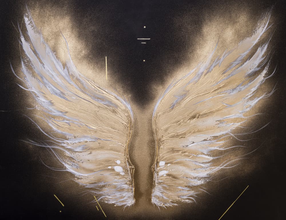 Golden Angel Wings by Anete Purina-Purite — canvas wall art