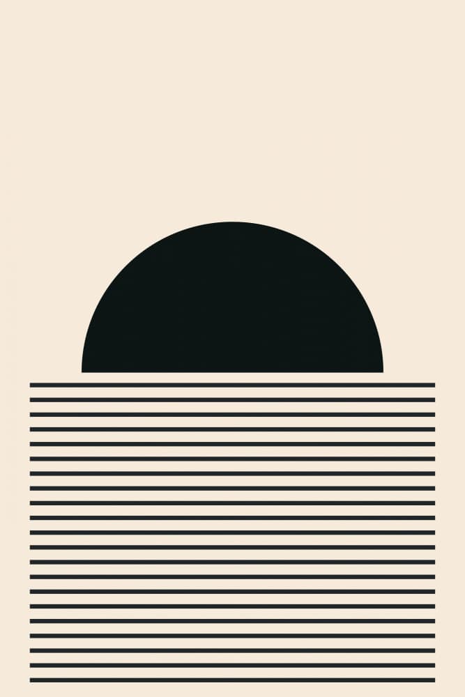 Black Sun Horizon Lines by jay stanley — canvas wall art