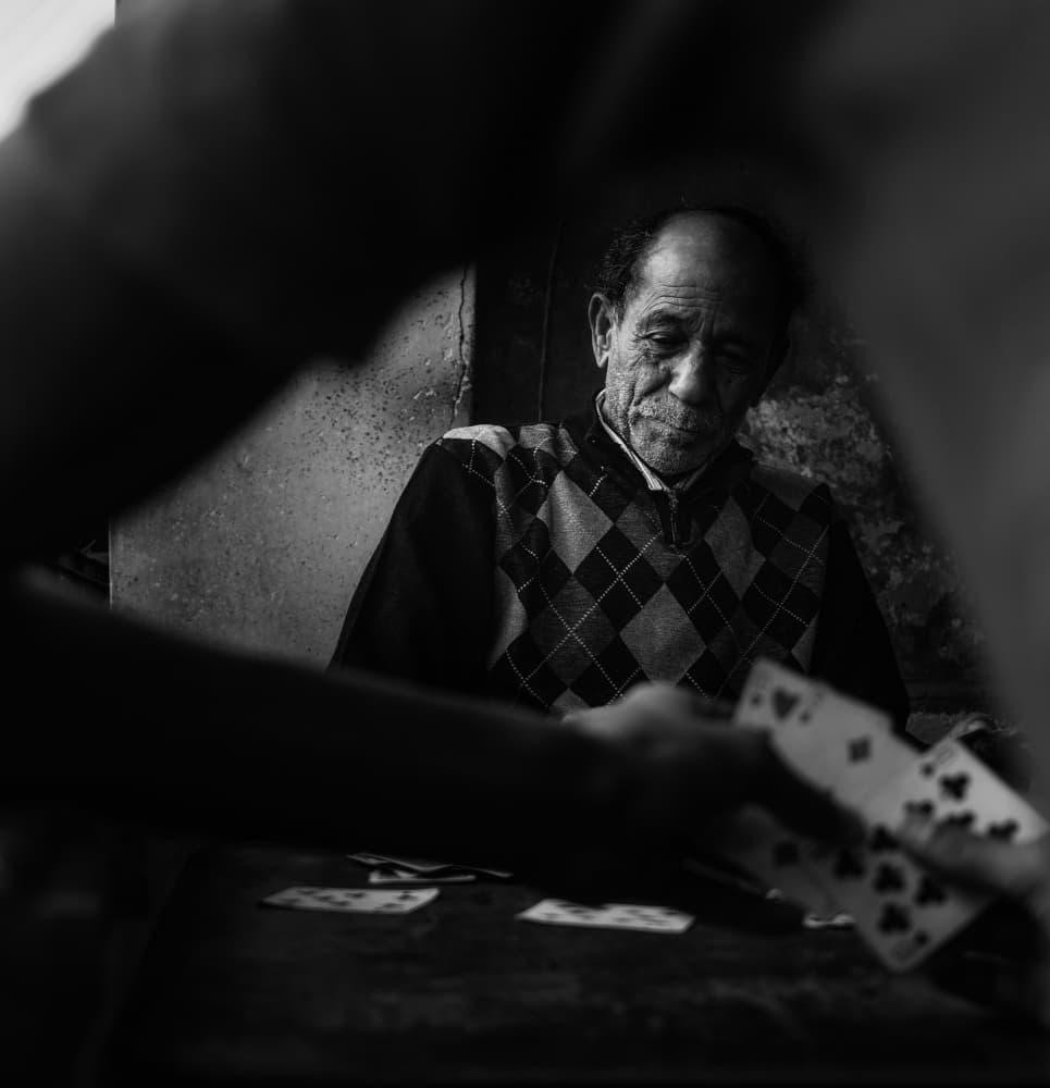 Pensive Card Player by hishamtwhed — canvas wall art