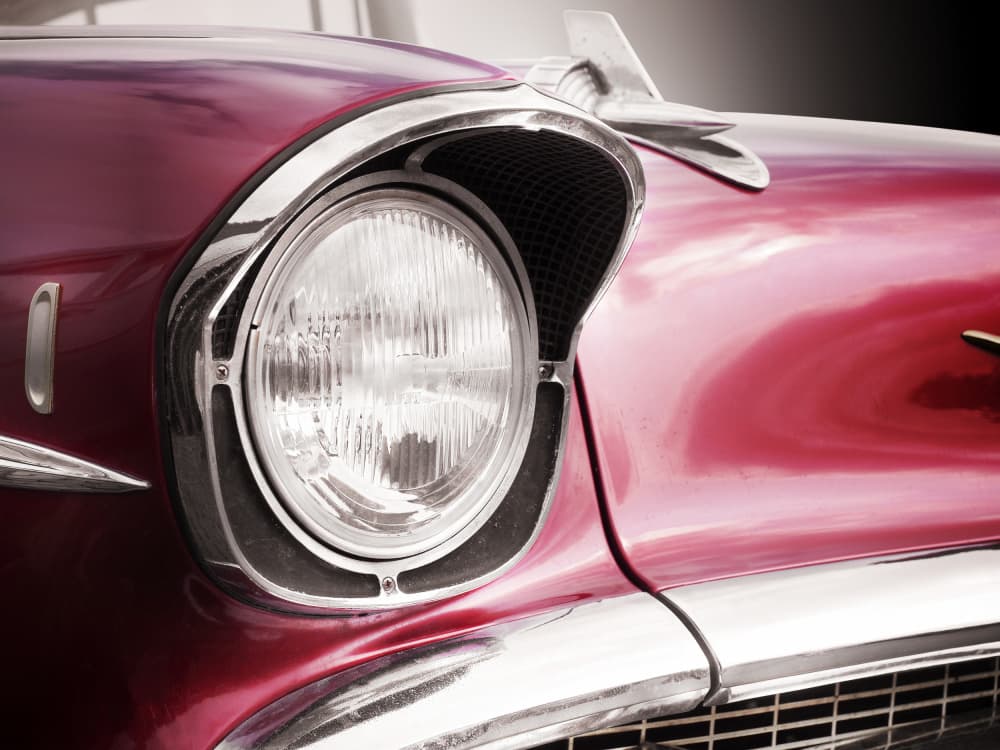 Classic Red Headlight by Beate Gube — canvas wall art