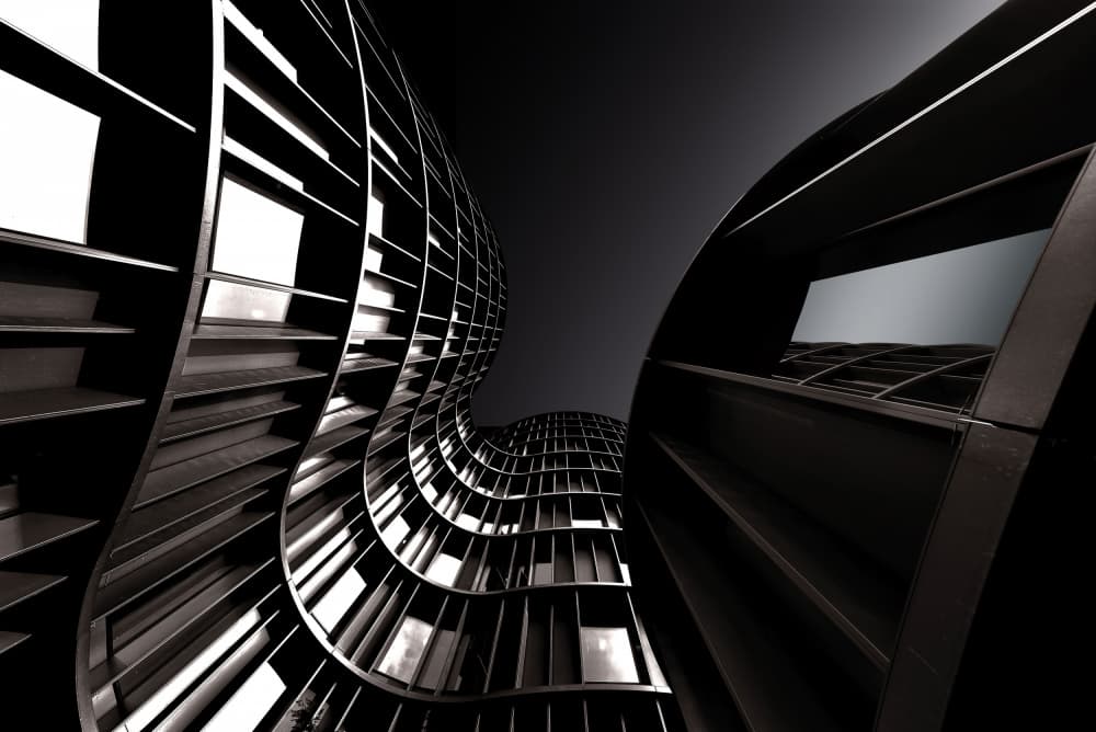 Monochrome Architectural Wave by Jorge Pimenta — canvas wall art