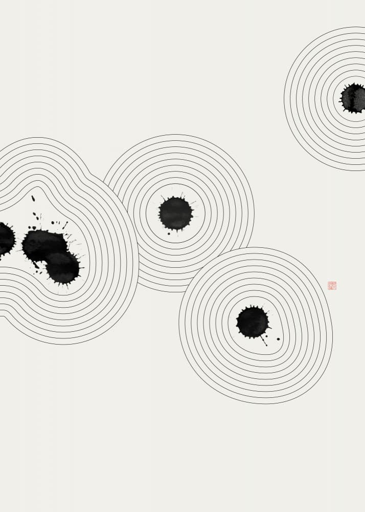Zen Ink Circles by Thoth Adan — canvas wall art