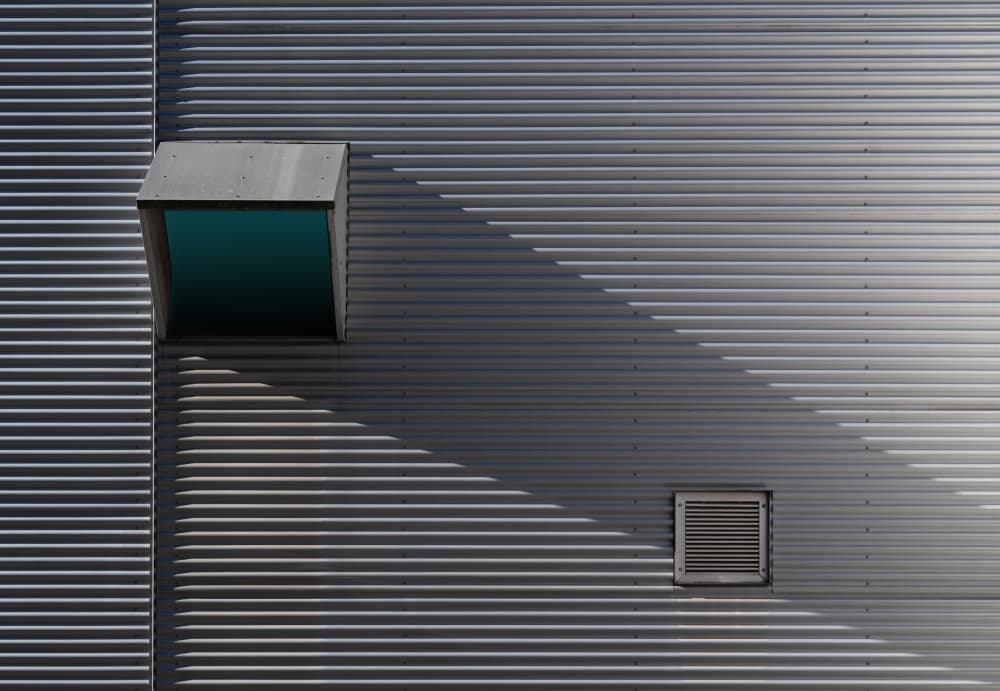 Teal Window Shadow Play by Streiff Marcel — canvas wall art