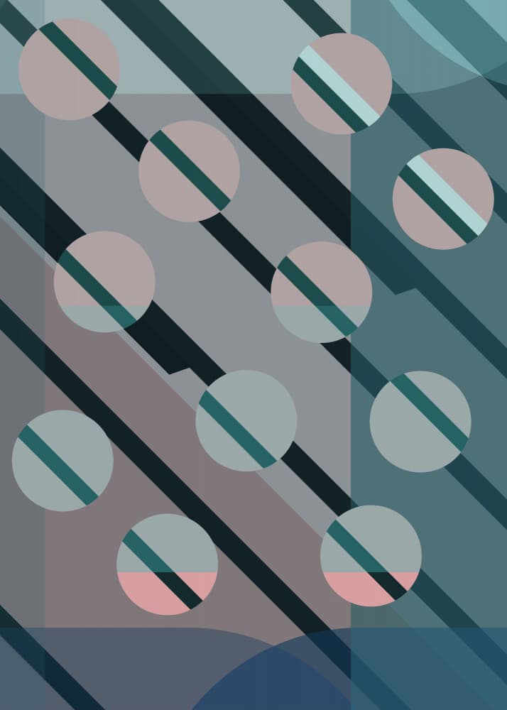 Muted Geometric Circles by Leigh Bagley — canvas wall art