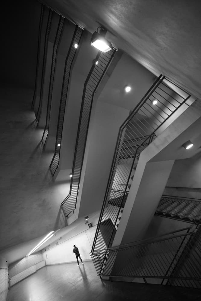 Lone Walker Urban Architecture by Filipe P Neto — canvas wall art