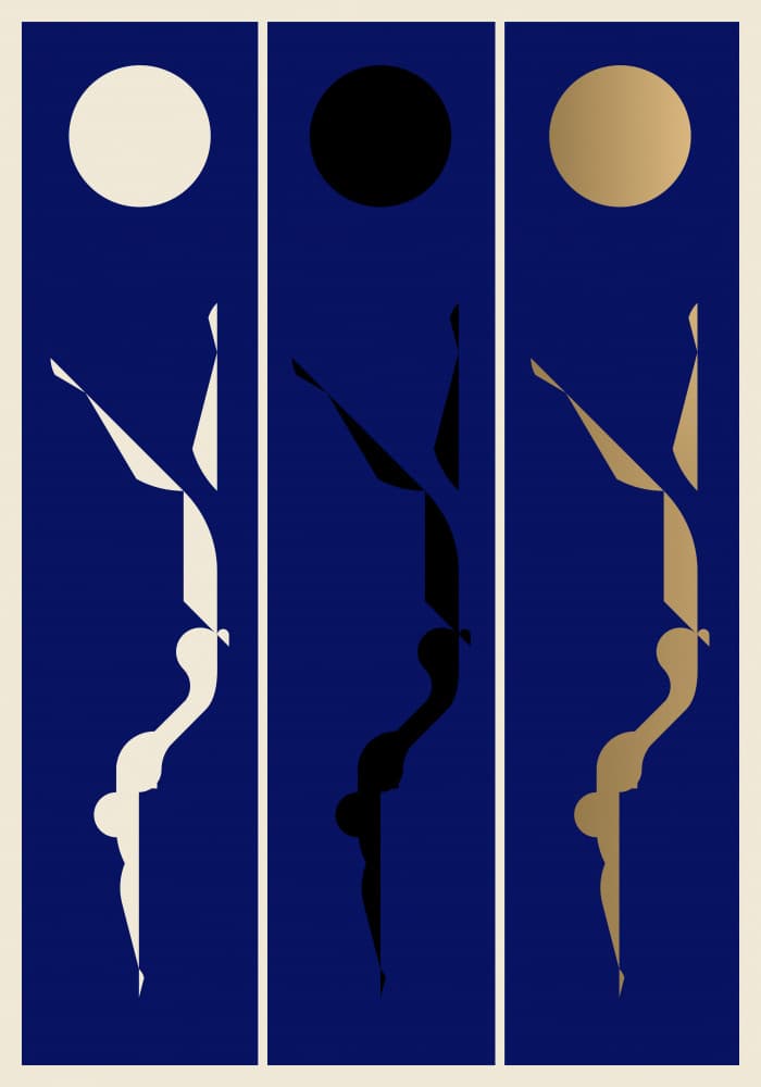Elegant Diving Silhouettes by Studio Soleil — canvas wall art
