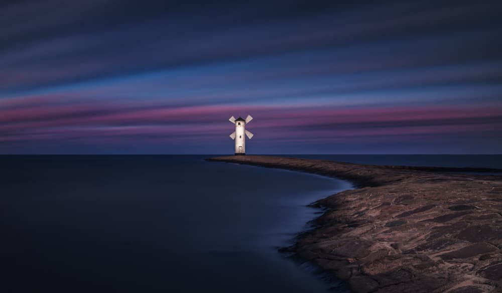 Twilight Windmill Lighthouse by Ivo Mateju — canvas wall art
