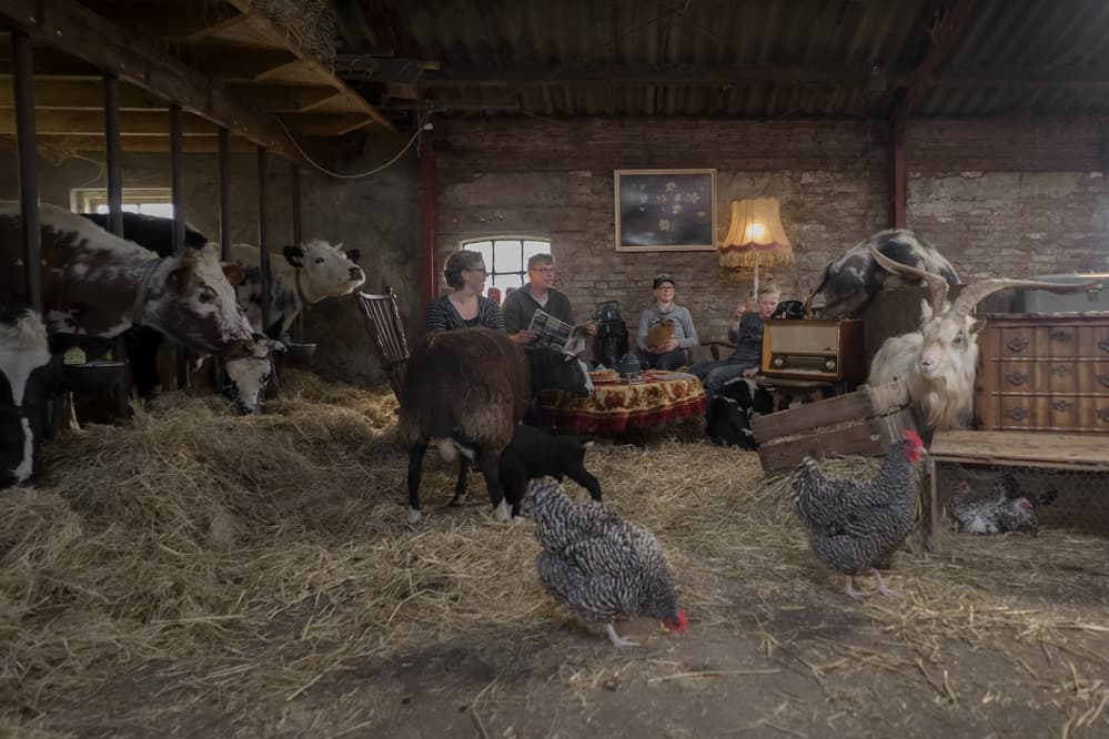 Cozy Barn Gathering by Gert van den Bosch — canvas wall art