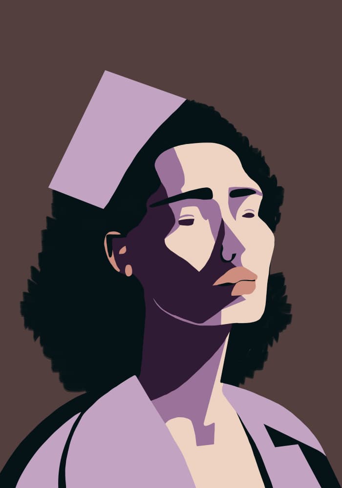 Calm Nurse Portrait by Gulcihan Ozguc — canvas wall art