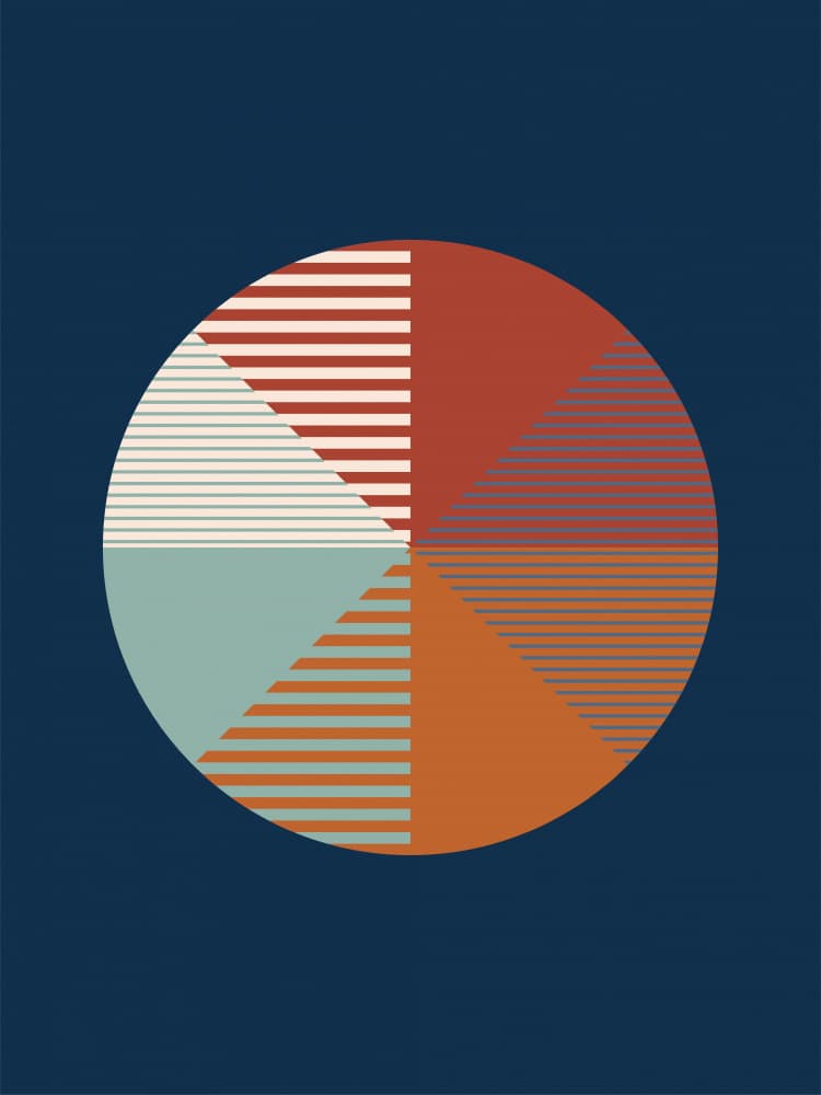 Modern Striped Circle by Elena Ristova — canvas wall art