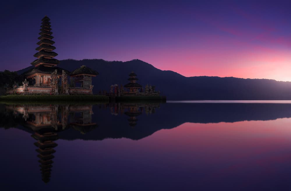 Bali Temple Twilight Serenity by Merakiphotographer — canvas wall art