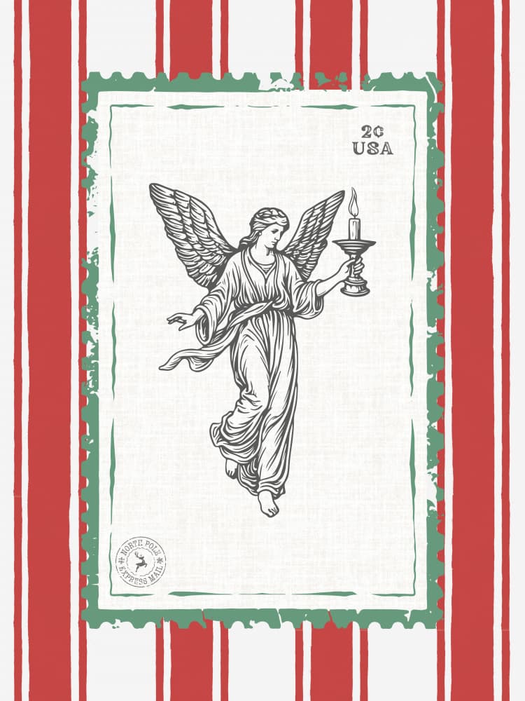 Christmas Angel with Candle by Jolly and Dash — canvas wall art
