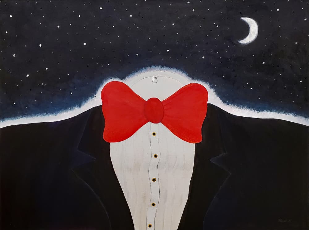 Moonlit Red Bow Tie by Tom Blood — canvas wall art