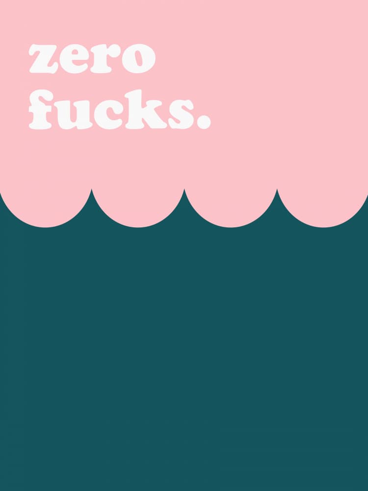Sassy Zero Fucks Quote by Aislinn Simmonds — canvas wall art