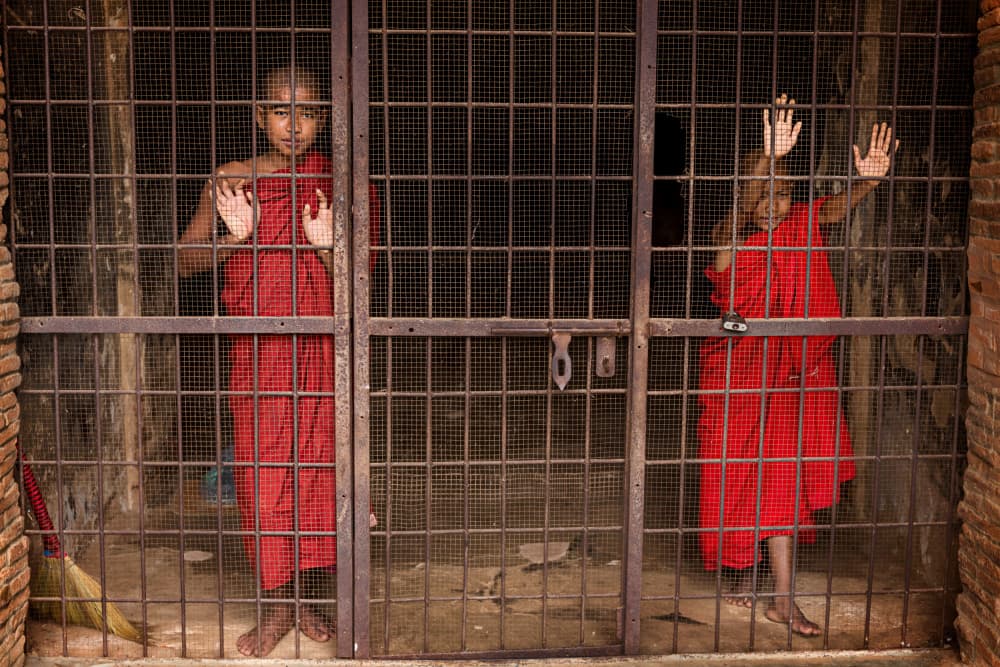 Curious Young Monks by Amnon Eichelberg — canvas wall art