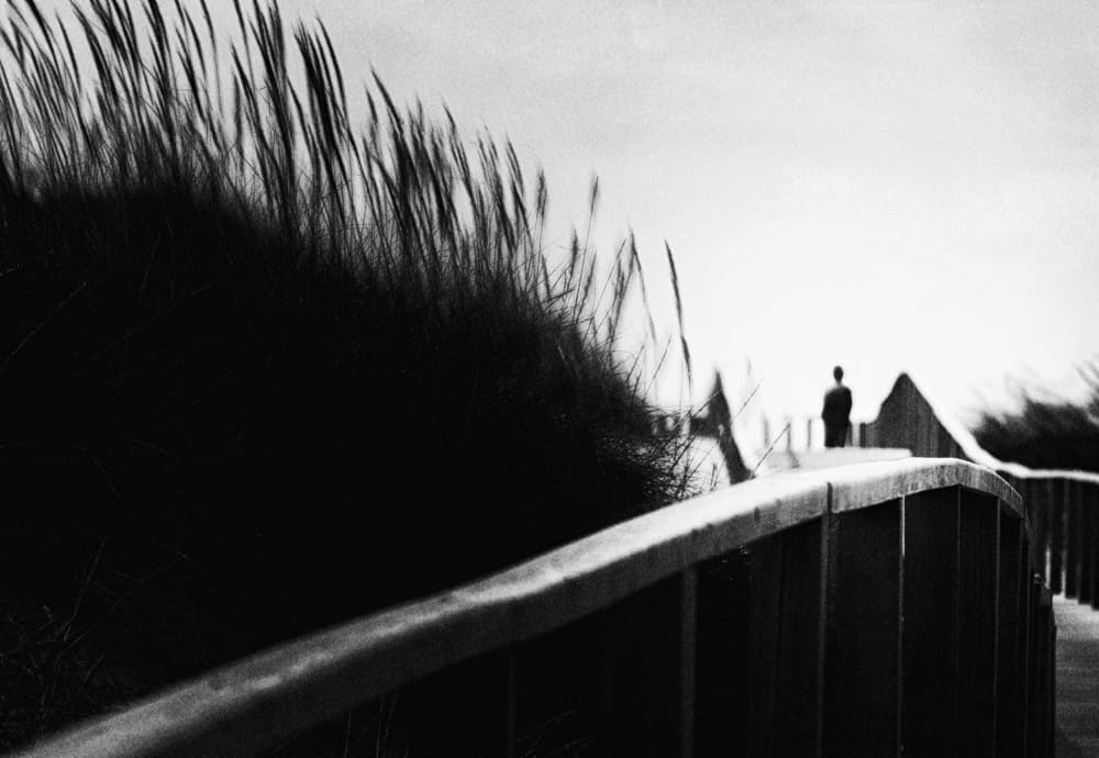 Lone Figure Boardwalk by Laura Mexia — canvas wall art