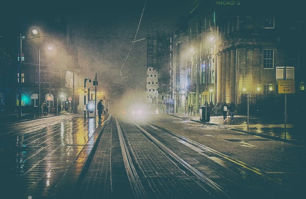 Rainy City Street by Ray Clark — canvas wall art