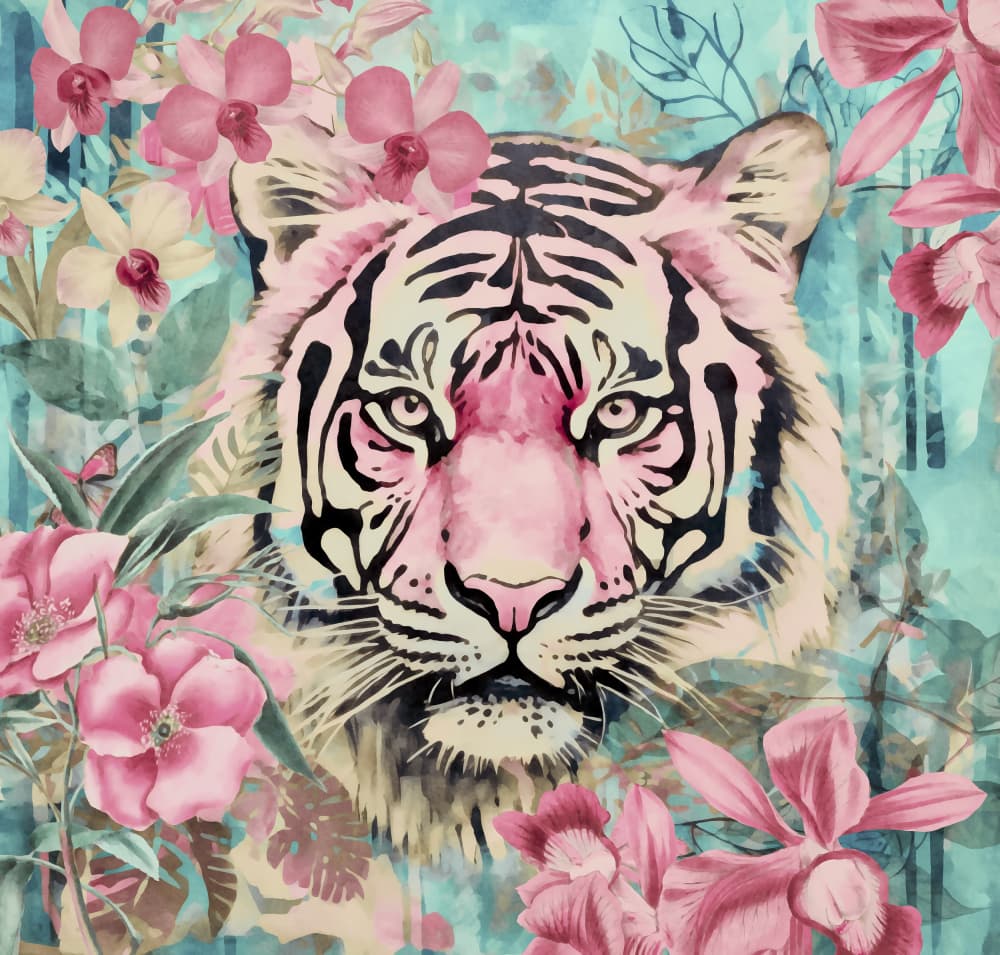 Pink Jungle Tiger by Andrea Haase — canvas wall art