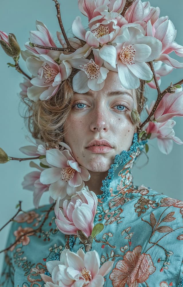 Serene Magnolia Portrait by DDiArte — canvas wall art