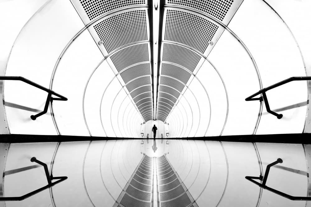 Lone Figure Tunnel by Jorge Pimenta — canvas wall art
