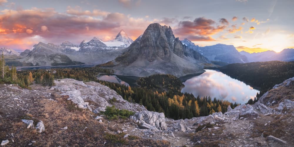 Mountain Lake Sunset by Evgeny Chertov — canvas wall art