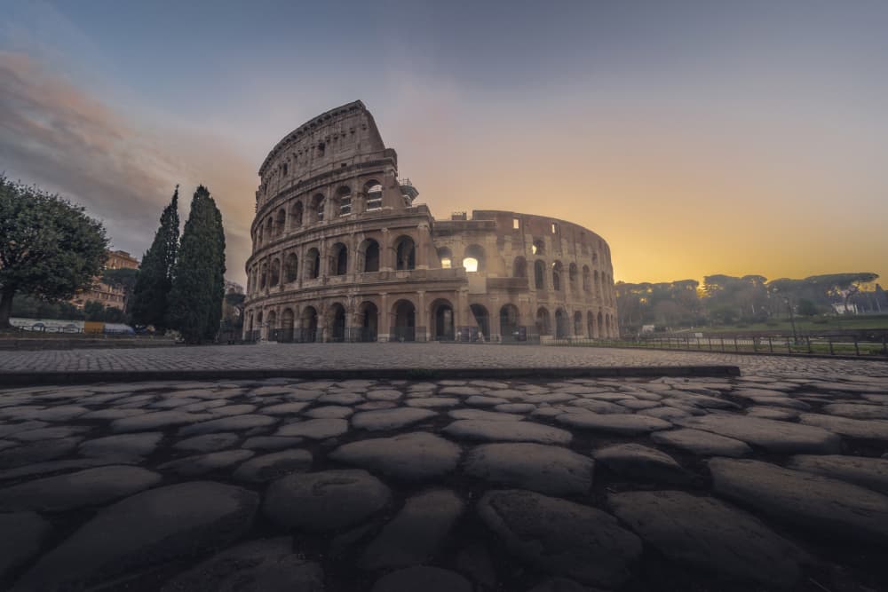 Roman Colosseum Sunrise by Jorge Grande Sanz — canvas wall art