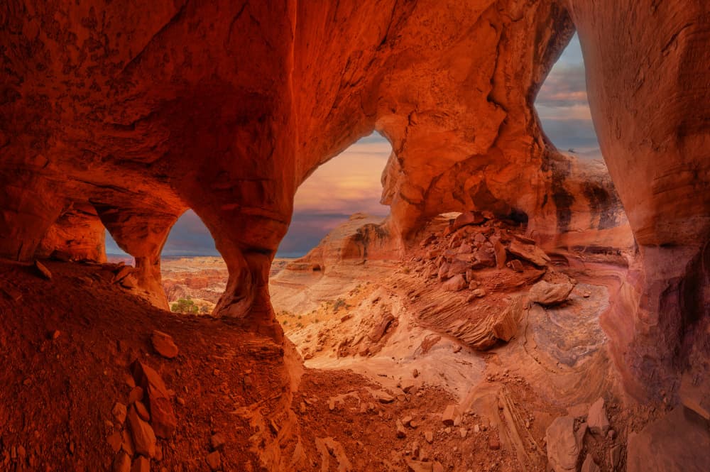 Red Rock Desert Arches by Michael Zheng — canvas wall art