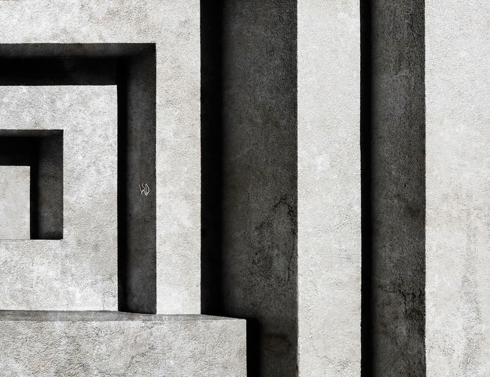 Brutalist Concrete Shadow Play by Luc Stalmans — canvas wall art