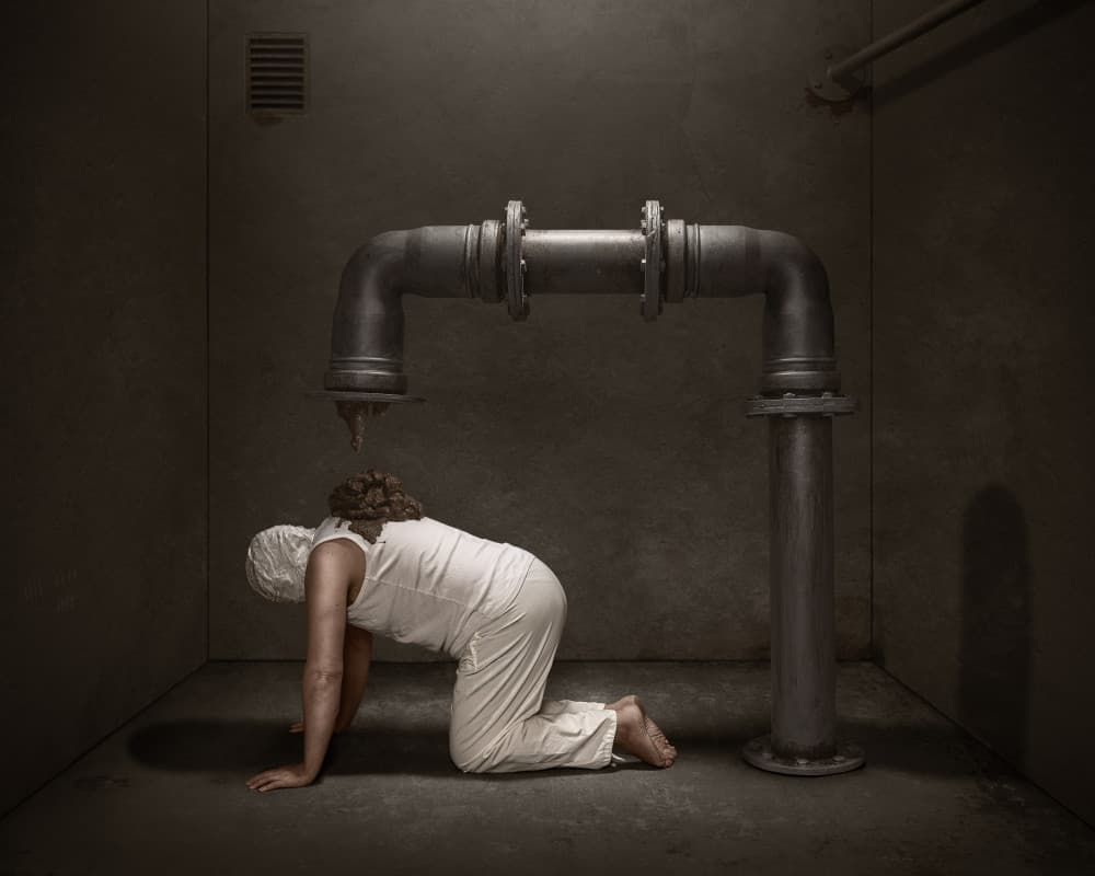 Surreal Industrial Burden by Petri Damstén — canvas wall art