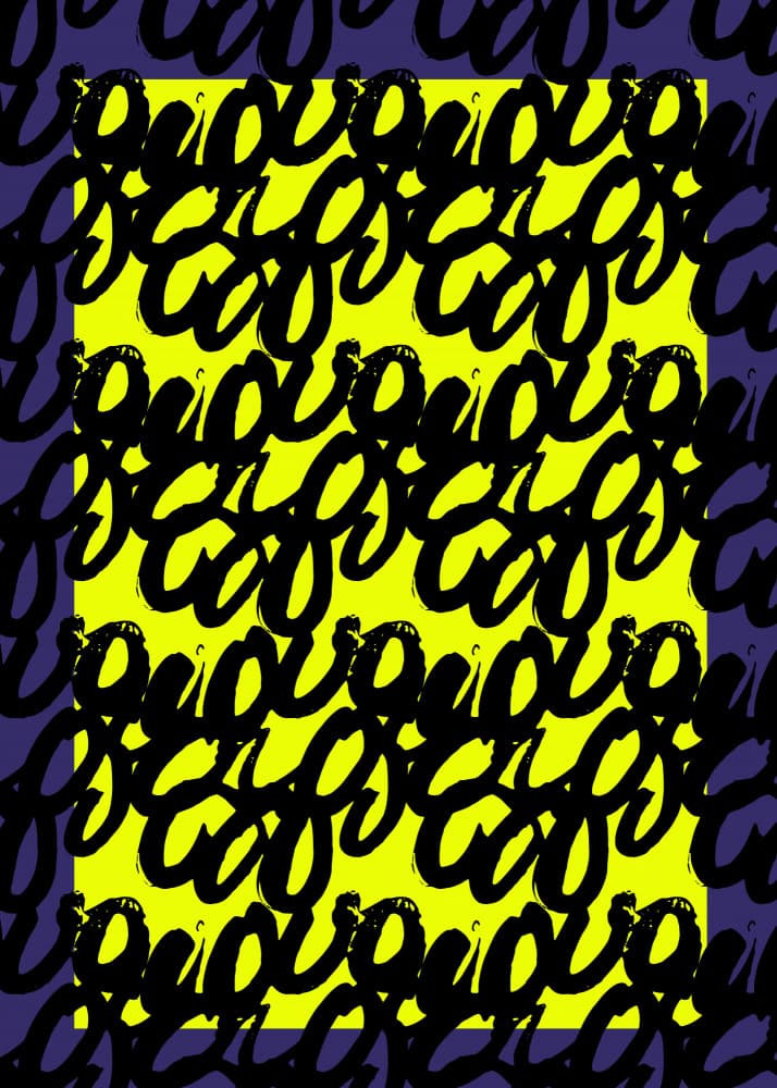 Bold Yellow Script Pattern by RS LAB STUDIO — canvas wall art
