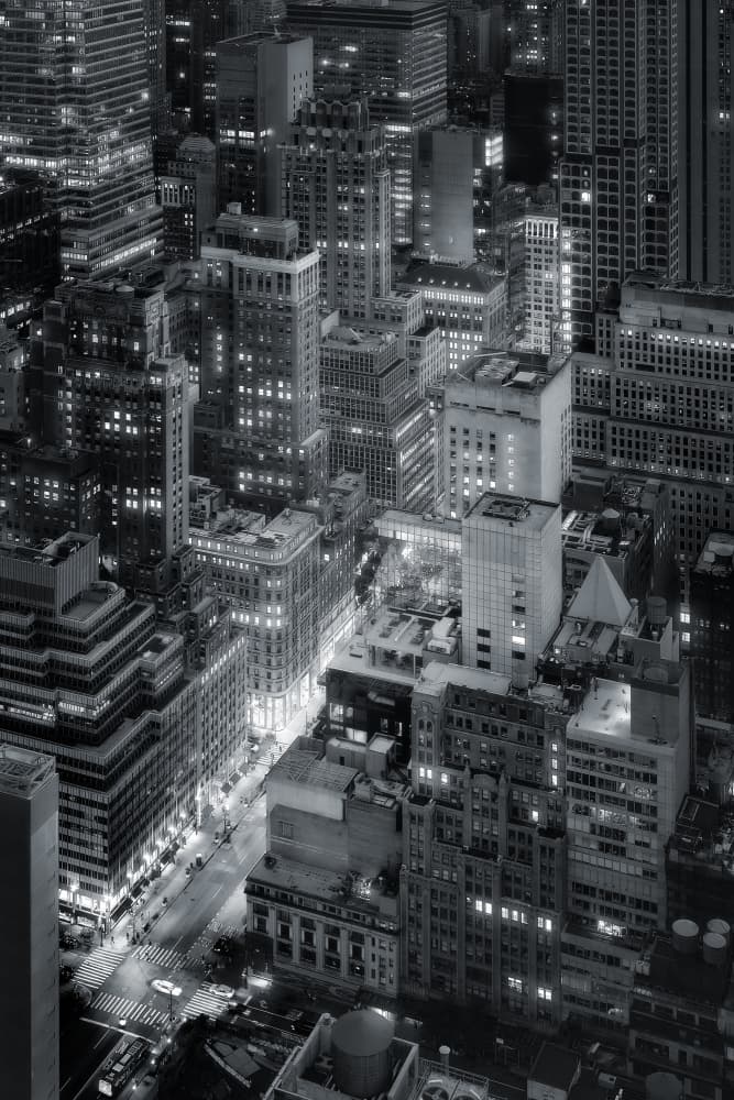City Night Lights by Javier de la Torre — canvas wall art
