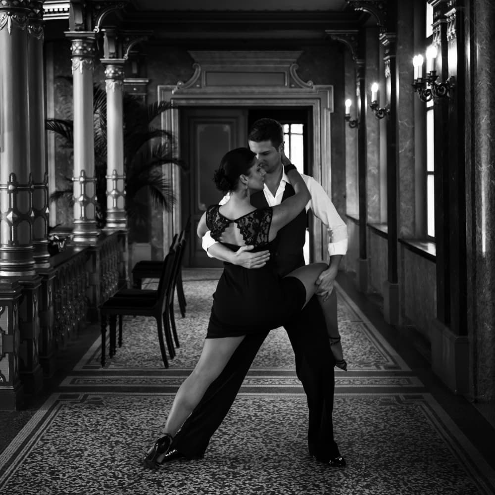 Passionate Tango Embrace by Roswitha Schleicher-Schwarz — canvas wall art