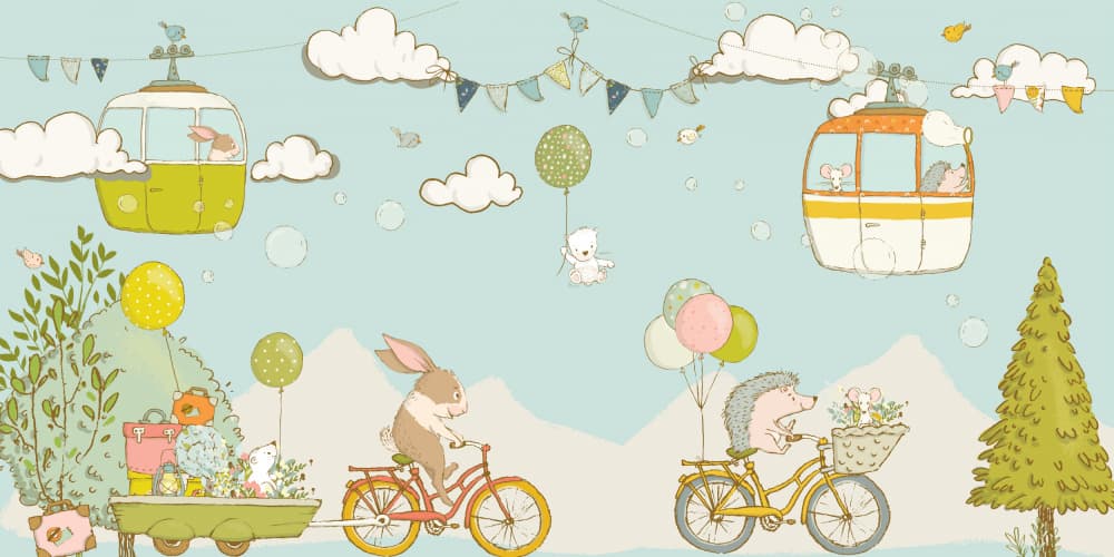 Whimsical Animal Journey by Sue Skellern — canvas wall art